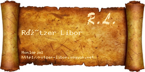 Rötzer Libor névjegykártya